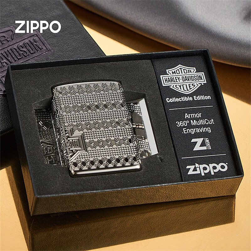 zippo2021年册,zippo韩版年册 打火机zippo正版限量 2021年度机珍藏版四面环绕哈雷戴维森 男zp 哈雷