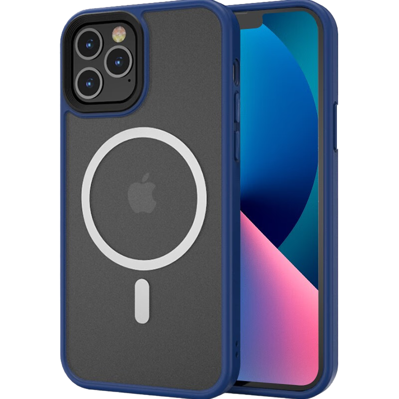 0度官方旗舰店品牌直营苹果13Pro手机壳iPhone13PROMAX保护套iPhone13PRO磁吸肤感磨砂壳半透明全包 蓝色 iphone 13
