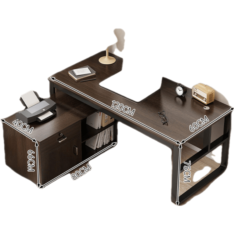 米客米家 电脑桌台式家用卧室游戏桌子简约书桌椅组合 款式一:【单人位含移动收纳柜】色120CM