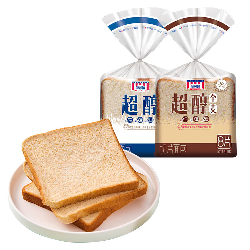 曼可顿(mankattan)超醇吐司 全麦切片面包小面包片早餐食品速食懒人