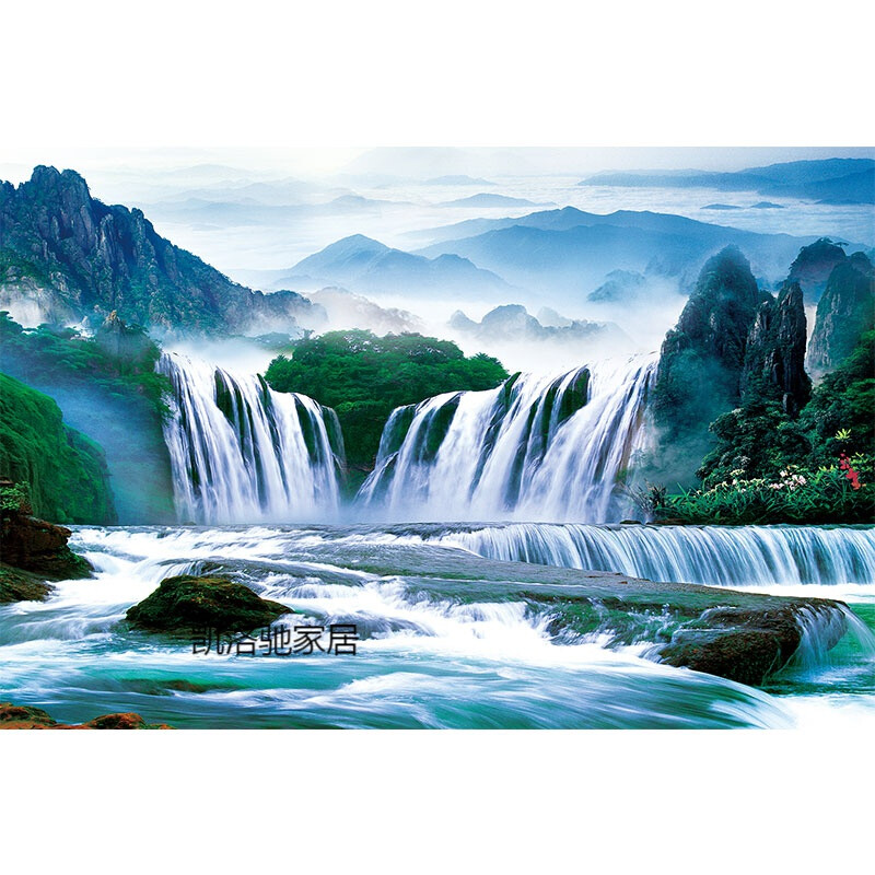 京佐(jingzuo)山水画客厅风景客厅山水画中国风挂画大气黄果树瀑布墙