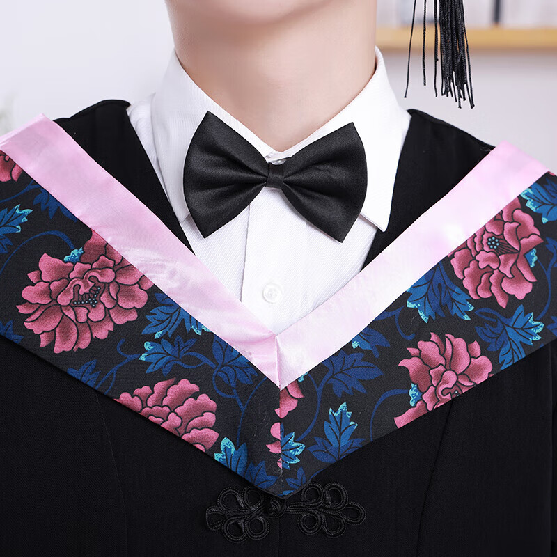 希柏诗学士服大学生毕业礼服大花垂布定制款学院风女工科文科粉领学位