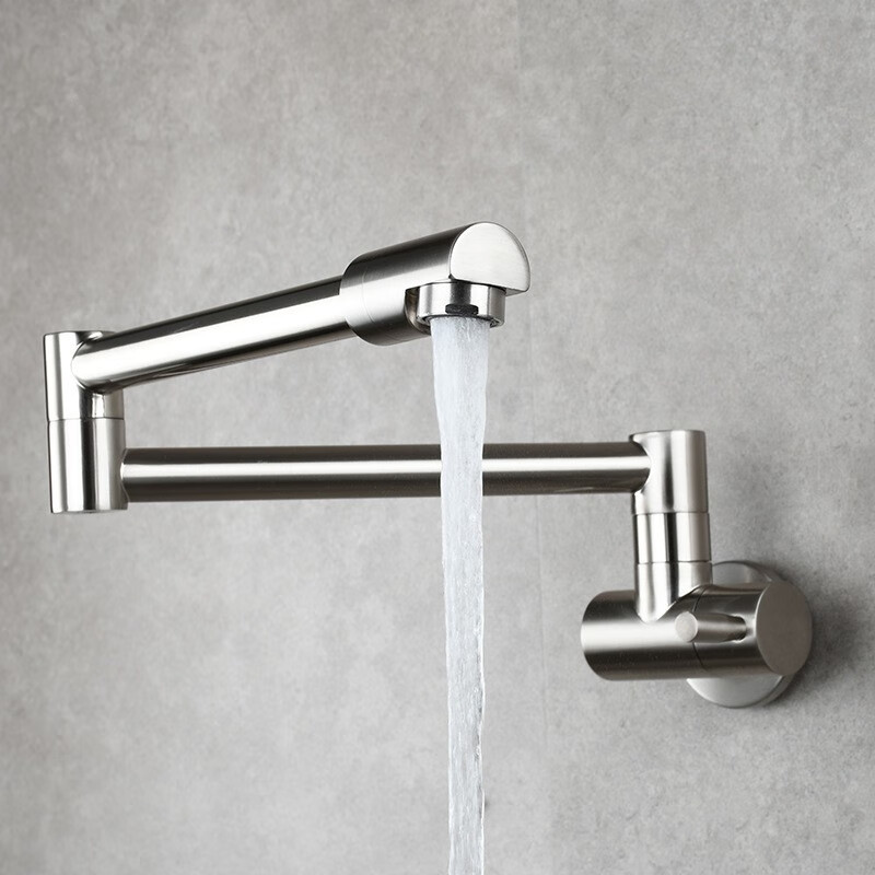 九思睿达 铜入墙式折叠龙头厨房水槽龙头单冷可折叠水龙头万向旋转