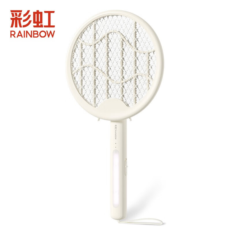 彩虹（RAINBOW）电蚊拍驱蚊器灭蚊器灭蚊拍苍蝇拍电蝇拍充电式灯拍两用USB充电 USB直充+紫光诱蚊+折叠+颜色随机