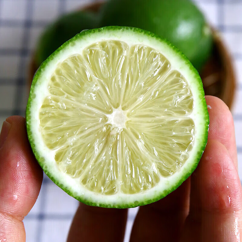 福建漳州无籽香水柠檬5斤水果新鲜青柠檬商用绿青柠酸香 3斤 50-70g