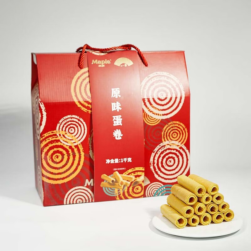 枫叶 中国香港蛋卷 曲奇饼干奶酥休闲食品早餐点心礼盒办公室零食 鸡蛋卷 1kg