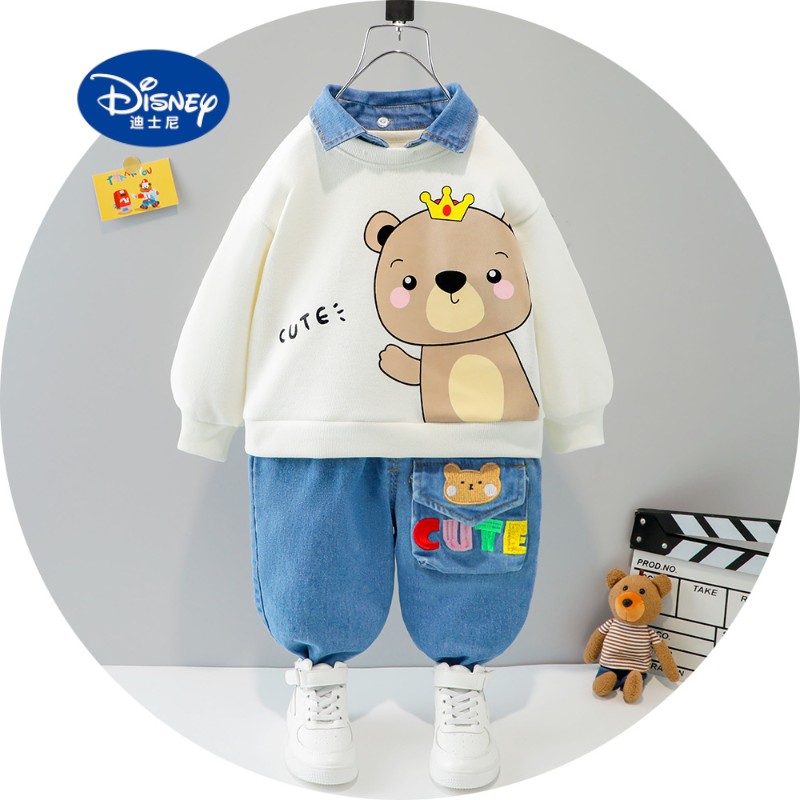 迪士尼disney童装秋款动物套装 2021新款儿童潮流狮子两件套baby洋气