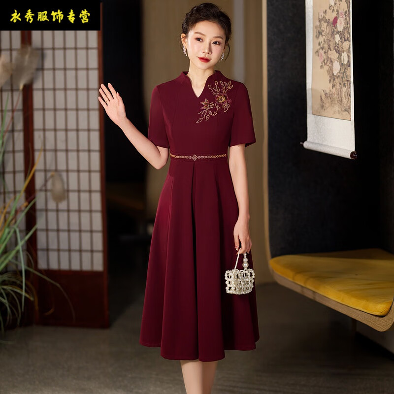 德朔婚礼妈妈装高档礼服结婚妈妈婚宴高贵气质年轻款夏季喜婆婆丈母娘