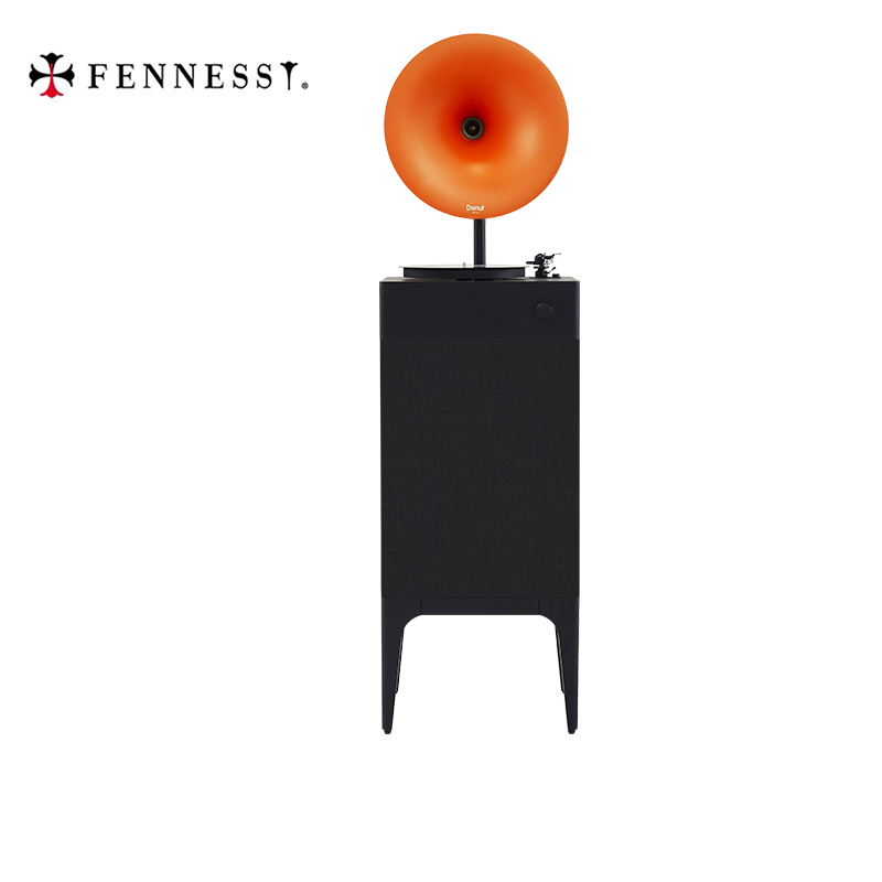 梵尼诗（Fennessy） 梵梵多纳系列Donut i5专业级黑胶唱片机现代HiFi留声机电唱机音响 黑色木皮+黑色布艺+香橙喇叭