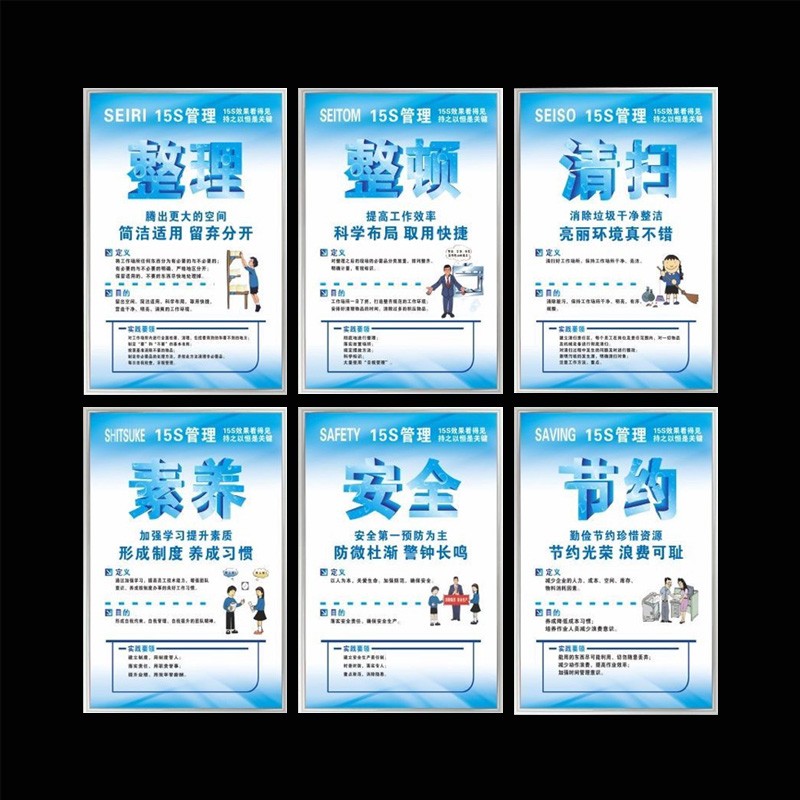 壹居长宁 6s质量宣传标语工厂车间挂图展板企业文化安全质量管理制度