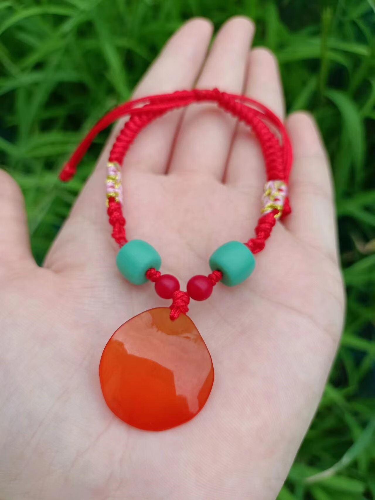 手串手链 鱼惊石青鱼石天然抛光打磨乌青喉骨特大 青鱼石手链红色款