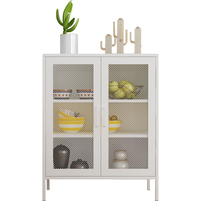 (工匠时光)现代简约餐边柜客厅边柜茶水柜一体靠墙北欧轻奢储物柜酒柜备餐柜 800宽白色双门 6门以上