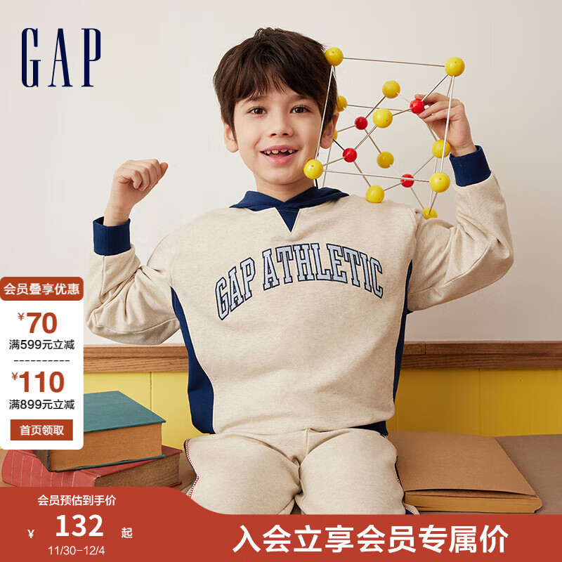 Gap��ͯ2024�����¿�logo����ײɫƴ����ñ������ͷ����890370 ��ɫ 160cm(XL)���޳���
