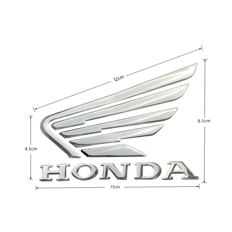 ttqpee适用于五羊本田摩托车反光贴纸3d立体软胶honda翅膀标志油箱