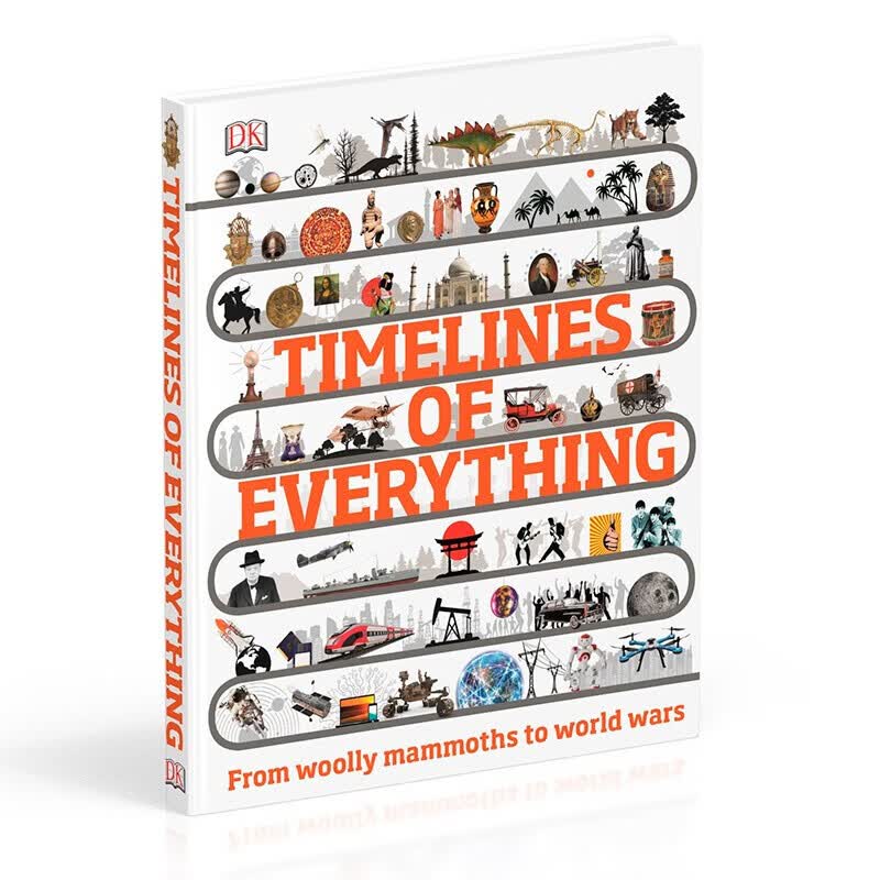 英文原版 DK少儿百科 Timelines of Everything 万物发展时间轴 精装 全彩大开本科普读物 . 梦想童趣城