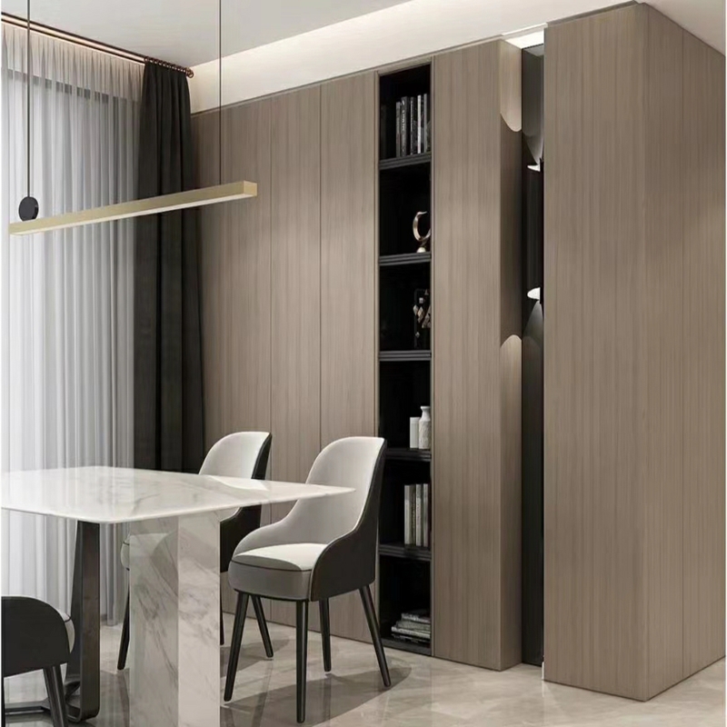 木饰面板背景墙电视免漆木饰面护墙板科技木饰面贴皮饰面板背景墙价格