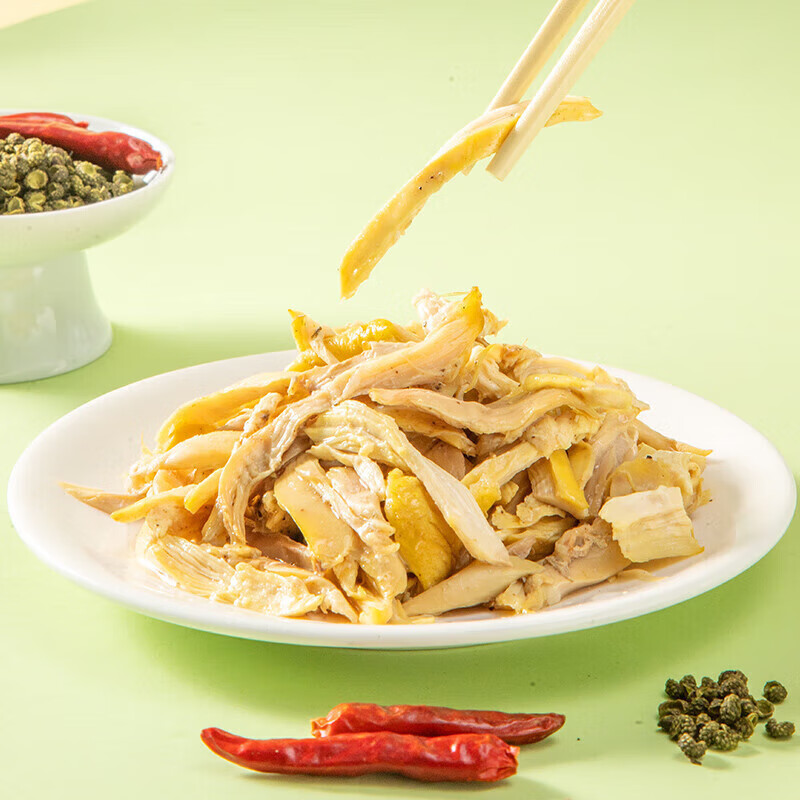 okq藤椒味手撕鸡80g 手撕鸡肉高蛋白低碳水开袋即食休闲零食网红熟年