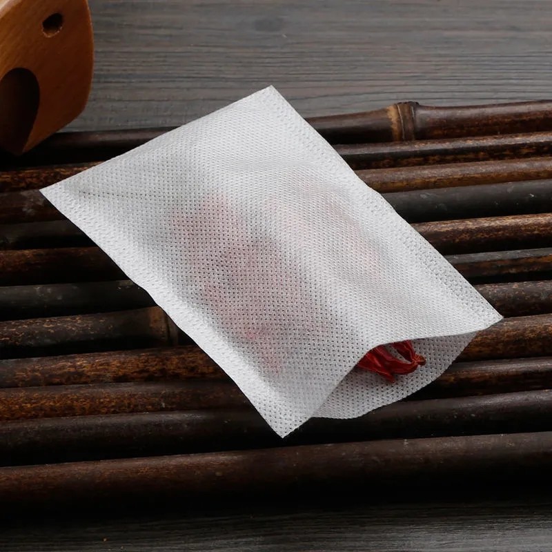 鸿盛德100个热封无纺布袋一次性茶包袋中药袋过滤袋茶叶袋药粉袋足浴袋 6*8厘米(100个)