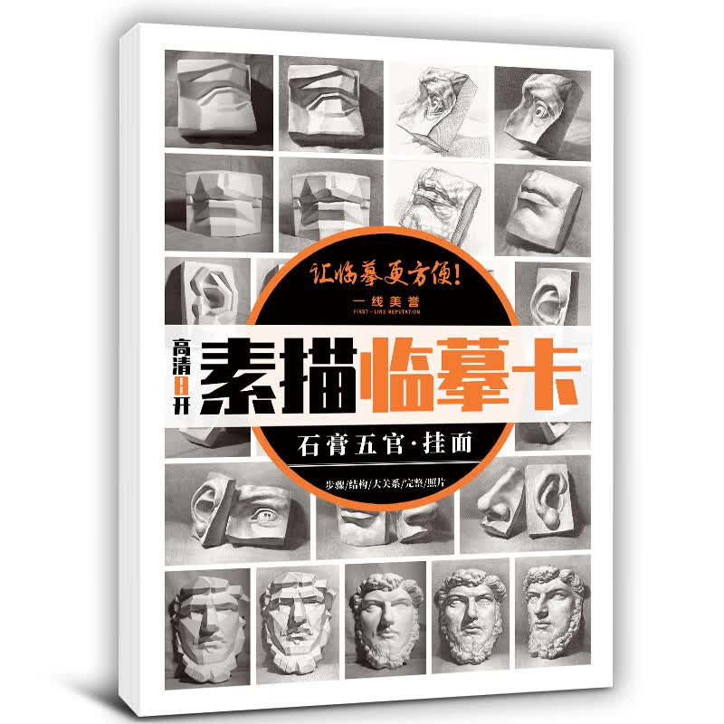 8开素描临摹卡石膏五官挂面