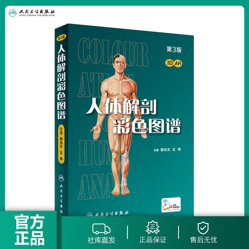 人体解剖彩色学图谱 第三版3版解剖图谱骨骼肌肉奈特法医教材解刨破列车基础人民卫生出版社实用医学神经系