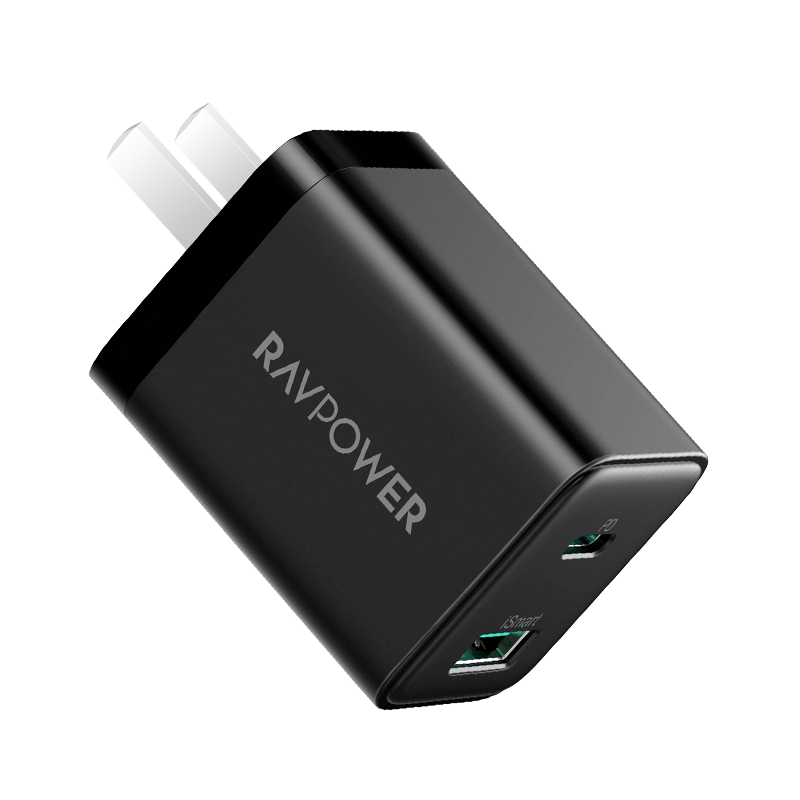 ��ܱ���RAVPower��ƻ�������PD30W��ڿ��ͷ����20W�۵���ͷ����iPhone13/12ProMax/11��׿�ֻ�ƽ�� ��ɫ46.6Ԫ
