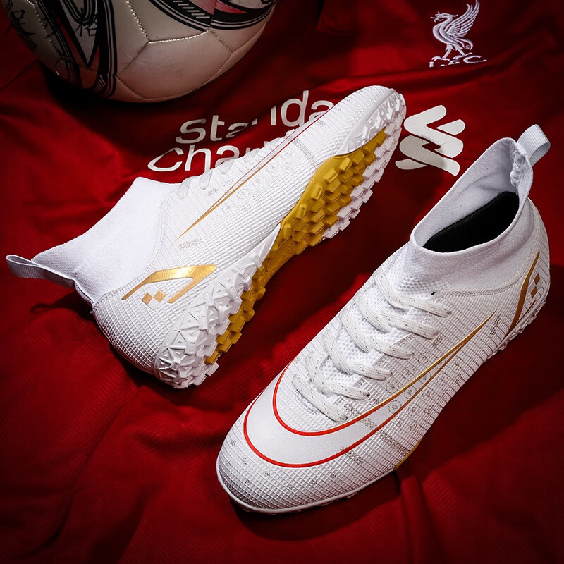 zubugec罗刺客高帮足球鞋男碎钉tf儿童男童女童防滑长钉学生室内训练