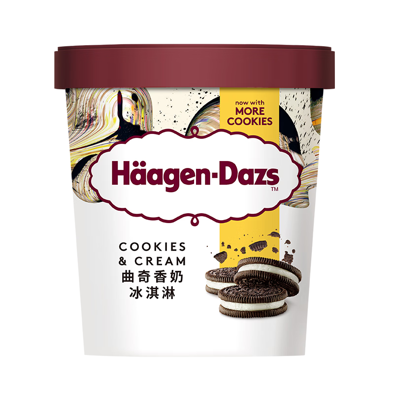哈根达斯（Haagen-Dazs）曲奇香奶大桶冰淇淋 473ml/桶 雪糕