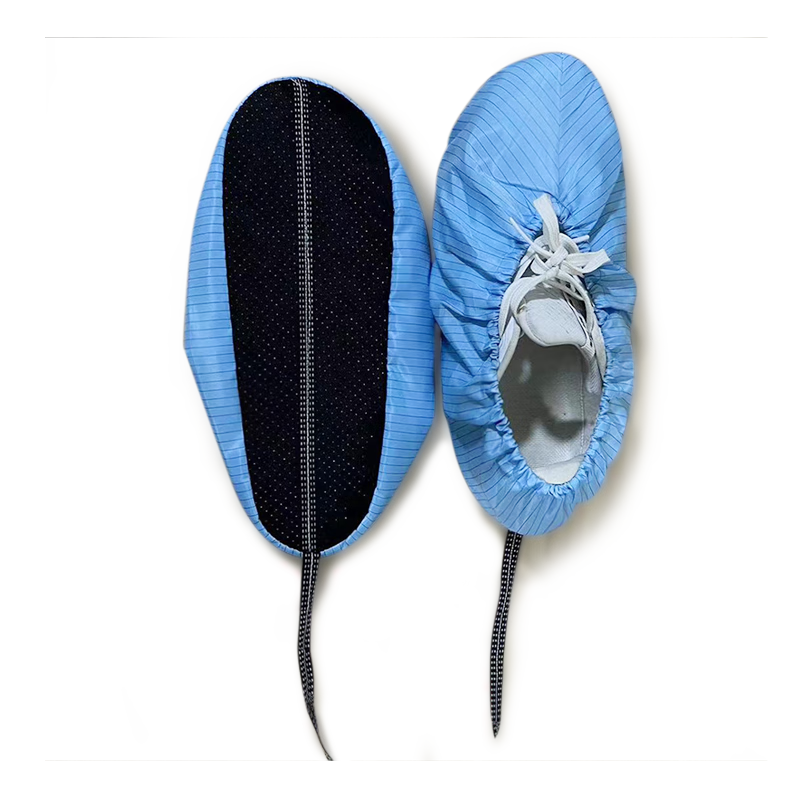 品之德 防靜電鞋套帶導(dǎo)電條 防滑底透氣防塵實(shí)驗(yàn)室醫(yī)院機(jī)房無塵車間【藍(lán)色帶導(dǎo)電條5雙裝】