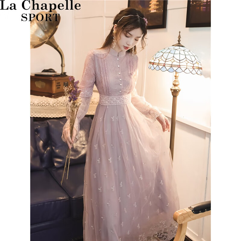 La Chapelle Sport拉夏贝尔长袖伴娘服2023新款秋季礼服平时可穿参加婚礼女装气质紫 淡紫色长款 L使用感如何?