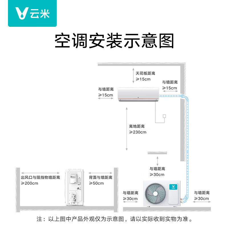 云米(VIOMI)空调iCool2T家用五级能效 1匹壁挂式智能除湿快速解暑制冷定频卧室挂机单冷空调KF-26GW/Y4PCB-D5 1匹 五级能效