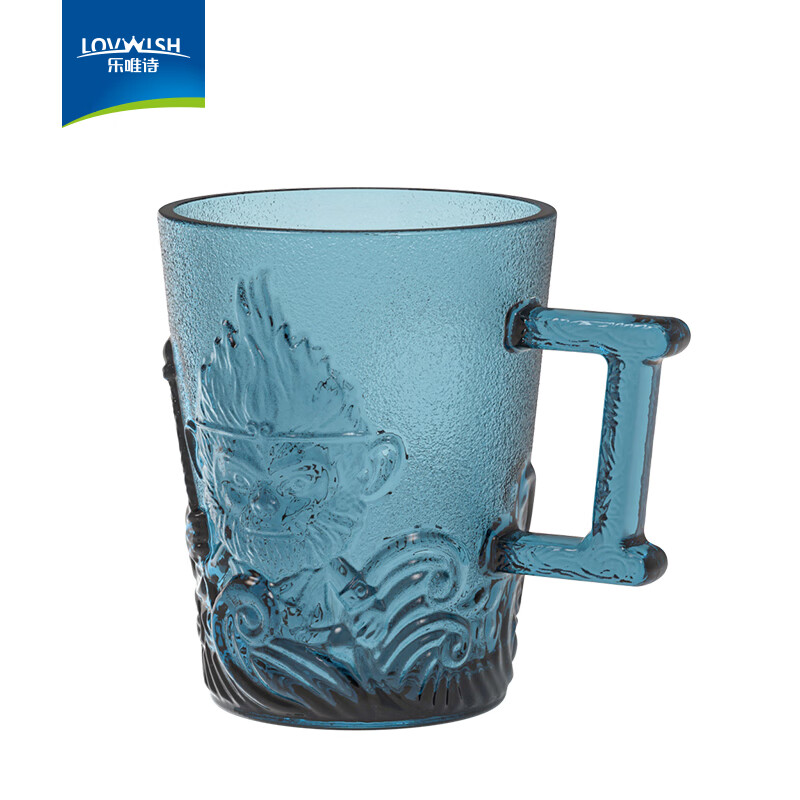 乐唯诗（LOVWISH）水杯玻璃杯高颜值家用创意黑神话悟空大圣杯果汁牛奶饮料可乐杯子 黑神话悟空杯【墨蓝色】 275ml 1只