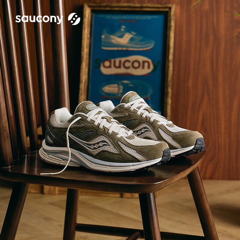 Saucony索康尼K4 RE千禧风复古运动休闲鞋男女情侣老爹鞋绿白38