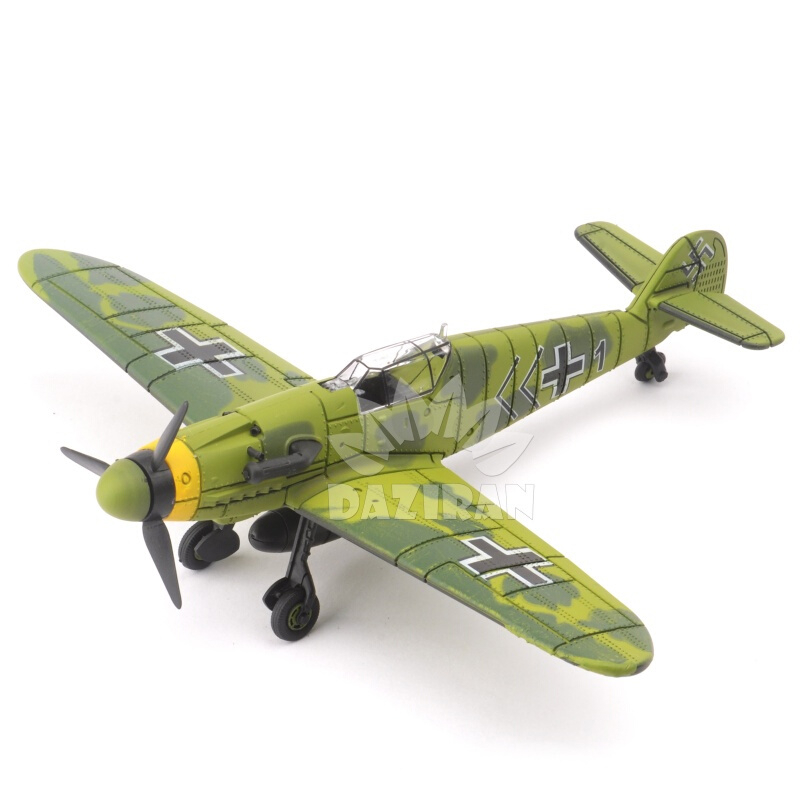 正版4D拼装1/48二战飞机模型BF109海盗喷火战斗机玩具军事风摆件 BF109 军绿色