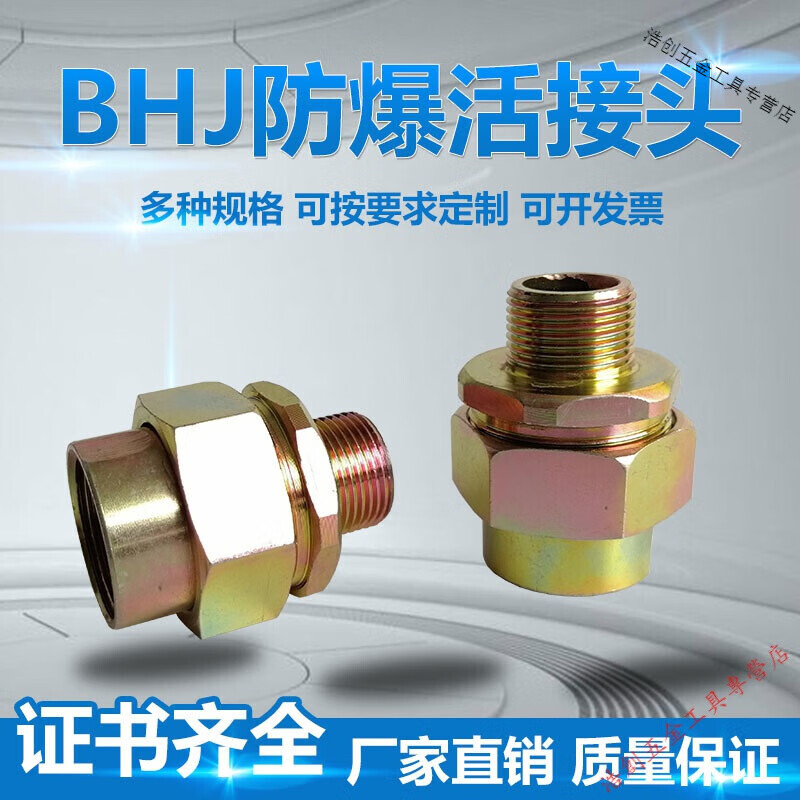 博弗森bhj防爆活接头6分dn20碳钢不锈钢挠性管活接内外丝定制 4分