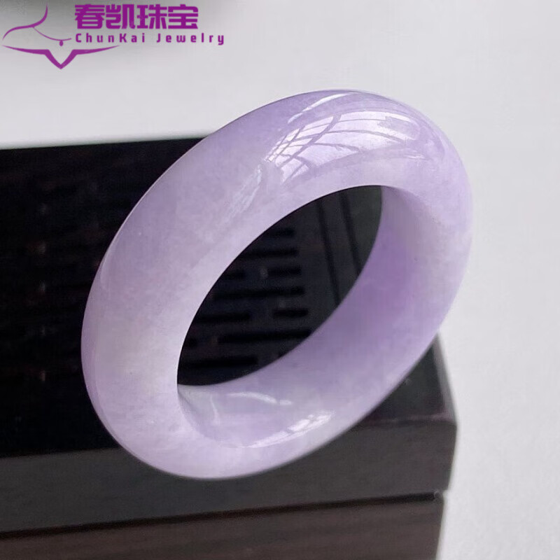 胖東來品質(zhì)翡翠扳指緬甸老坑A冰種紫羅蘭戒圈滿紫色玉指環(huán)男女款 紫羅蘭 25號(hào)