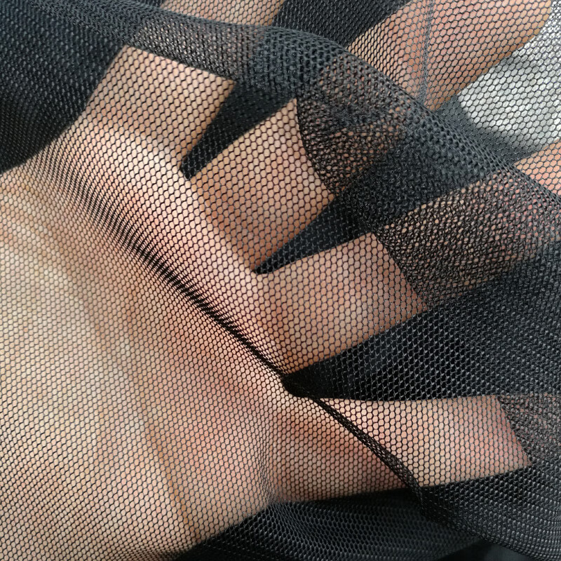 TMJD MISS加密蚊帳網(wǎng)紗布料 黑色加密軟網(wǎng)紗布料 蚊帳紗布料面料服裝裙料白 一米 黑色(3.1米寬：孔1mm)價(jià)