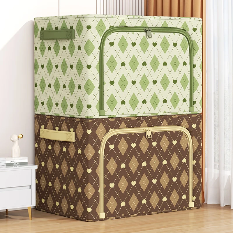 希维思(SIVASS)衣服收纳箱衣柜折叠家用储物整理筐布艺百纳箱衣物被子大容量箱子 摩卡棕110#【2个装】耐磨耐用