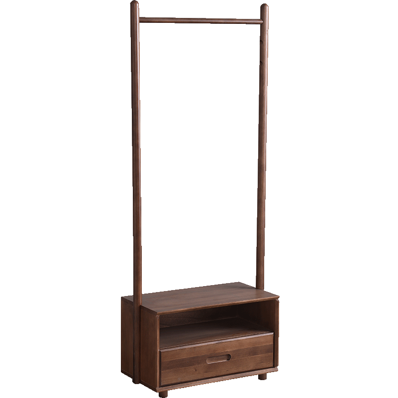 艾迪嘉衣帽架现代简约挂衣架落地衣架衣服架 胡桃色加宽 送货到家