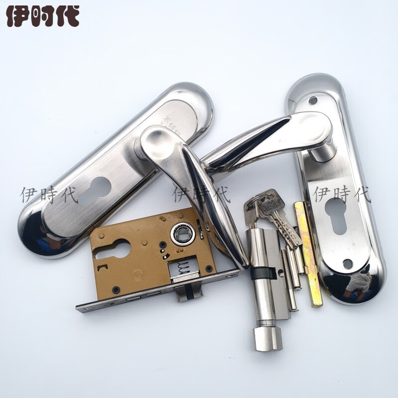 伊时代 不锈钢室内门压把锁 孔距140 房间门卧室门锁具木门执手锁