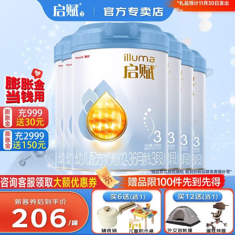惠氏（Wyeth）【惠氏官方店】蓝钻启赋奶粉婴幼儿配方奶粉 爱尔兰原装进口 蓝钻启赋3段【新国标】*6罐怎么看?