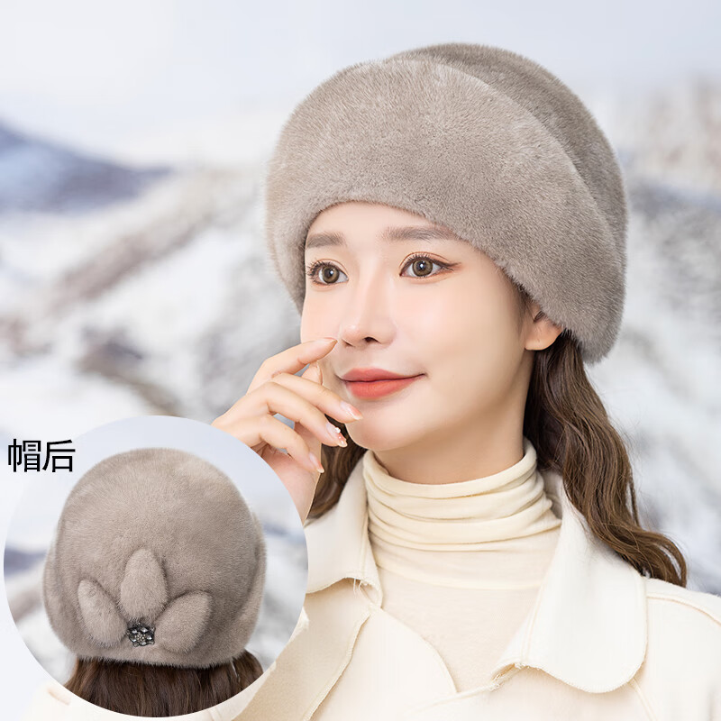 wei)高端新款貂皮帽子女冬整貂水貂毛貂绒时尚保暖真皮冬季皮草礼帽