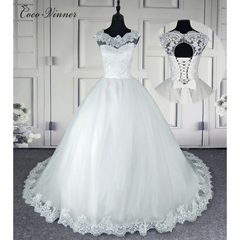 百丽驼美士（BALITOMMS）波西米亚风格米白色婚纱礼服新款夏欧美定制新娘主婚纱 纯白色齐地 US 2