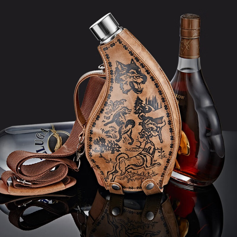 杯语 俄罗斯酒壶随身加厚304不锈钢三3斤装白酒携带便携式老式古风