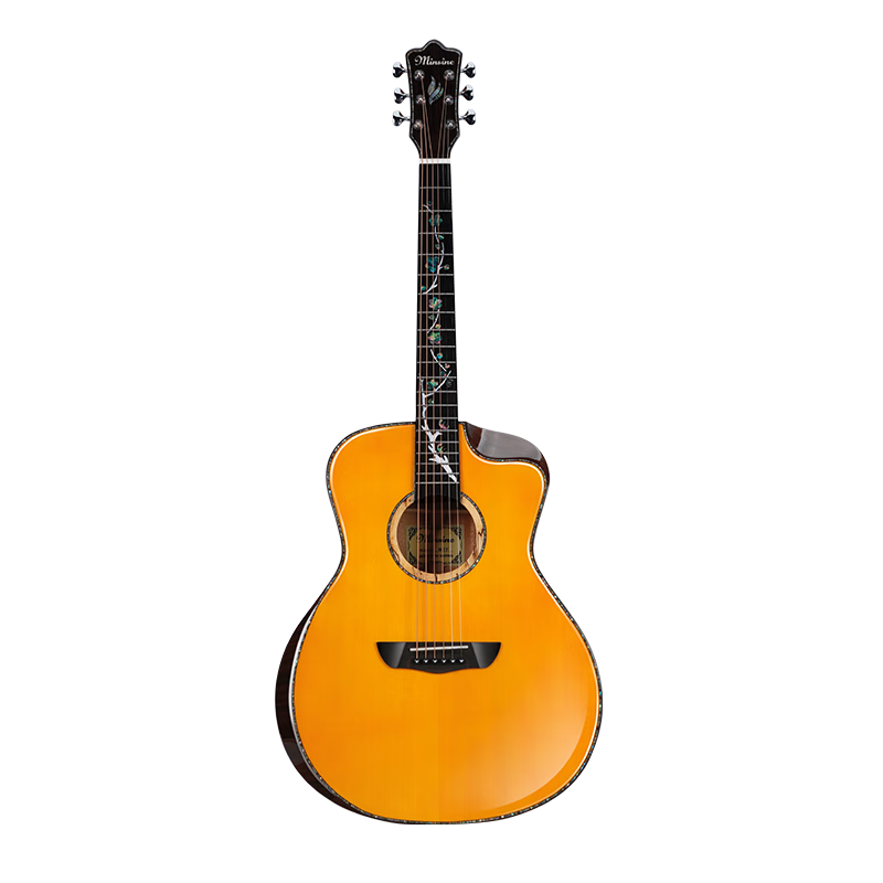 名森(Minsine)M系列全單板民謠木吉他 進(jìn)階吉它41英寸男女生演奏專用 M7F黃色