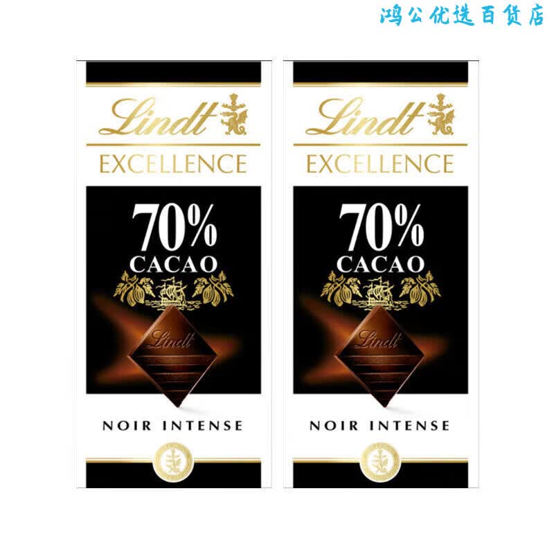 瑞士莲排块进口特醇黑巧克力70x���%纯可可网红零食 70%黑巧
