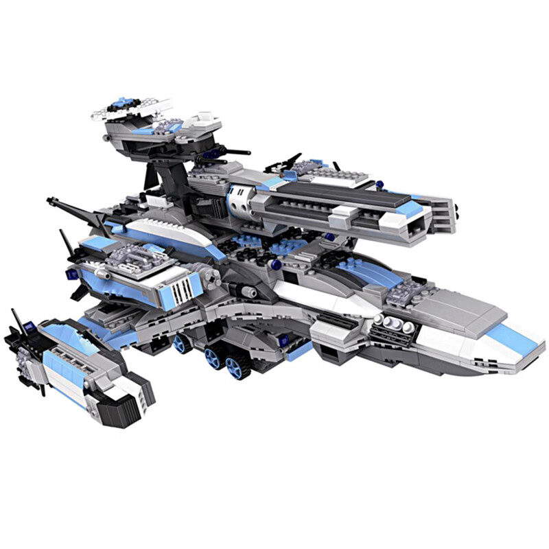 积木灵动号宇宙飞船模型大型航母星球大战拼装玩具8一12岁 8合1变形