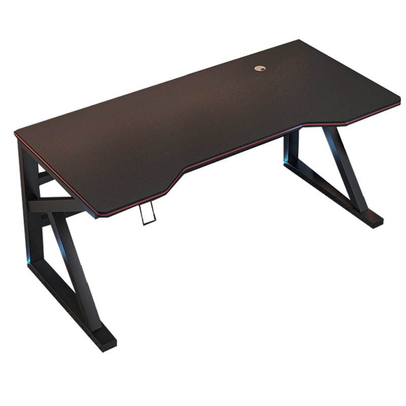 人文成家 电脑桌台式家用电竞桌椅套装游戏桌简约卧室办公学习桌学生写字桌子 【桌椅套装】黑面+黑架100cm桌子+转椅组合