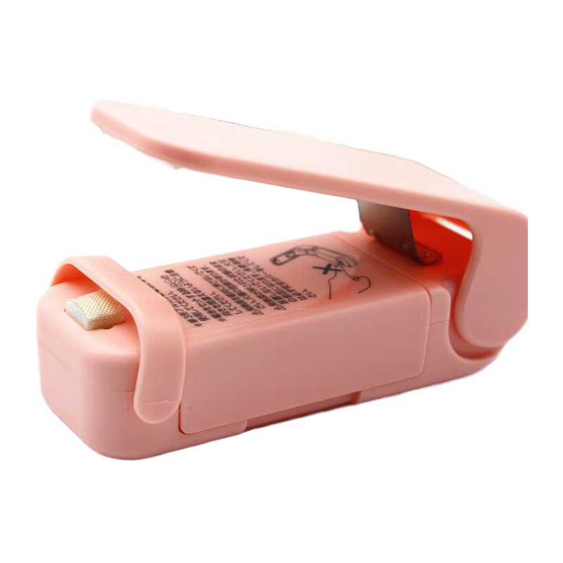 SP SAUCE日本电热封口机手持电池加热封口器便携迷你手压式塑料袋密封机茶 粉色 单个装