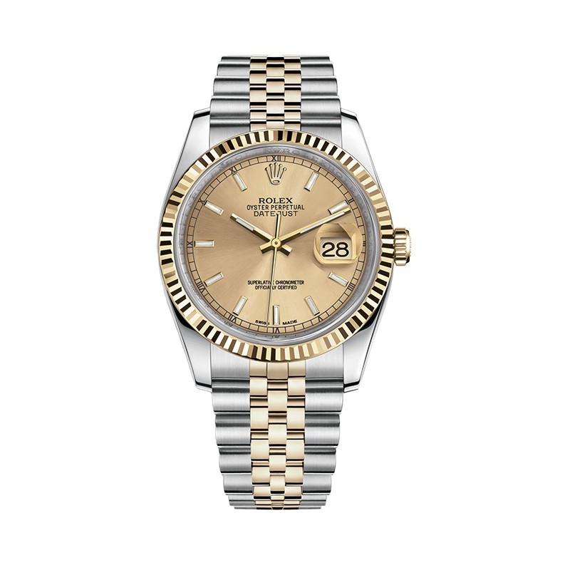 【二手95新】劳力士 日志型系列 18k黄金 精钢36mm自动机械男士手表