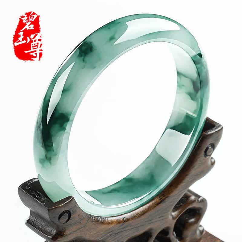 碧玉尊 冰种翡翠手镯女款玉手镯女士玉镯子 玉石手镯珠宝玉器A货带证怎么看?